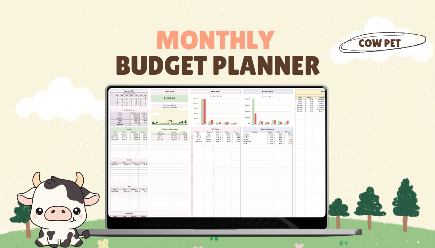 Cow Monthly Budget Tracker