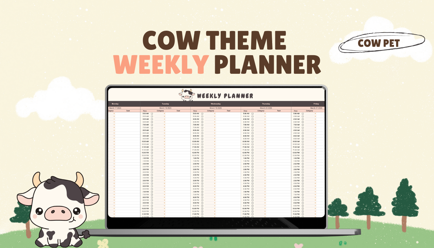 Cow Weekly Planner